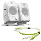 ADAM D3V White + OYAIDE製高品質オーディオケーブルセット(TRS-TRS 2.0m)(ペア)(国内正規品)(アダム)(モニタースピーカー)(ホワイト)(オヤイデ)