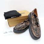 Ae432691 ジョージコックス 靴 3588VI ラバーソール パイソンプリント レザー ブラウン×ブラック系 #9 メンズ GEORGE COX 超美品【質みなみ・荒江店】