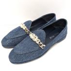 Dz801832 ミュウミュウ パンプス CALZA TURE DONNA フラットシューズ 5S249D デニム ブルー レディース MIUMIU 中古美品