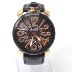 Ft1307981 ガガ・ミラノ 腕時計 手巻き時計 マヌアーレ48 黒文字盤 メンズ Gaga Milano 中古