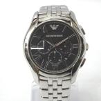 Ft943841 エンポリオ・アルマーニ 腕時計 クロノグラフ AR-1786 シルバー ブラック文字盤 メンズ Emporio Armani 中古【質みなみ・二又瀬店】