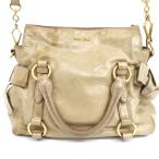IT330303 ミュウミュウ ショルダーバッグ ハンドバッグ 2Way RT0438 レザー ベージュ レディース MIUMIU 中古