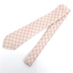 IT52091 ルイ・ヴィトン ネクタイ ダミエ柄 シルク ピンク メンズ LOUIS VUITTON 超美品