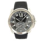 ショッピングIT IT74791 カルティエ 腕時計 カリブルドゥカルティエ W7100041 自動巻き デイト ブラック文字盤 ラバーベルト メンズ CARTIER 美品