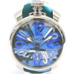 KR204321 ガガ・ミラノ 腕時計 手巻き マヌアーレ カモフラージュ 48MM 5010.16S ブルー系 メンズ Gaga Milano 中古【質みなみ・小倉店】