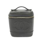 NA30411 Chanel косметичка / косметичка здесь Mark черная икра s gold черный Gold металлические принадлежности женский CHANEL б/у 