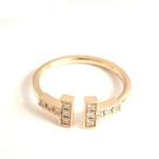 Th1004522 ティファニー Tワイヤー リング 指輪 ダイヤモンド K18PG 約9.5号 レディース TIFFANY&amp;Co. 美品・中古