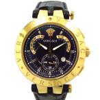 Th351981 ヴェルサーチ メンズ腕時計 クロノグラフ 23C ネイビー系文字盤 クオーツ 革ベルト VERSACE 中古【質みなみ・千早駅前店】