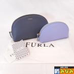 Th845584 Furla フルラ 2個付き小物入れ/化粧ポーチ ポーチ ブルー系 レディース 美便・中古【質みなみ・千早駅前店】