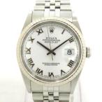 Th884061 ロレックス メンズ腕時計 デイトジャスト 16234 P番 SS/K18WG ホワイトローマ文字盤 自動巻き ROLEX 中古【質みなみ・千早駅前店】