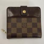 ショッピングLOUIS Th998872 ルイ・ヴィトン ダミエ コンパクト・ジップ N61668 二つ折り財布 レディース LOUIS VUITTON 中古