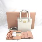 Tj963434 ミュウミュウ MIUMIU マドラス 2WAY ハンドバッグ ショルダーバッグ ホワイト 5BA231 中古・美品