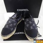 Ts712151 CHANEL シャネル ココマーク エスパドリーユ メッシュ 靴 黒 #36 未使用【質みなみ・高砂店】