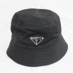 Ts802971 プラダ ハット Re-Nylon バケットハット 1HC137 ブラック レディース #M  PRADA 美品