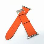 [ бесплатная доставка ] не использовался товар Hermes Apple часы для кожа ремень 42mmvo- Epson простой палец на ноге ruf- оранжевый orange кожа ремешок 