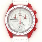 【送料無料】オメガ×スウォッチ OMEGA×Swatch MISSION TO MARS スピードマスター ムーンスウォッチ SO33R100★新品同様品★