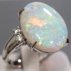 Pt900ホワイトオパールダイヤモンドリング O10.48 D0.35 10.9g #16 プラチナ