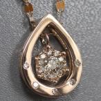 K18PGダイヤモンドペンダント 雫モチーフ D0.31 5.3g AJ付70cm ピンクゴールド