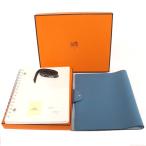 ショッピング2012 エルメス ノートカバー ユリスMM 四角P刻印/トゴ/ブルージーン レフィル100枚付 手帳カバー 2012年