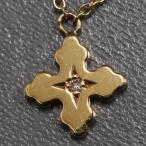 スタージュエリー K18ダイヤモンドネックレス クロスモチーフ D0.006 1.5g 39cm イエローゴールド 十字