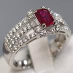 ショッピングルビー Pt900ルビーダイヤモンドリング R0.65 D0.60 6.1g #10 鑑別カード プラチナ 10号 天然ルビー