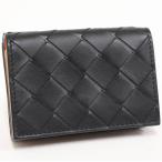 ボッテガ・ヴェネタ イントレチャート 三つ折り財布(667036-VCPQ6-1001)コンパクトウォレットブラック オレンジ バイカラー メンズ