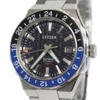 シチズン シリーズ8 GMT(NB6031-56E)9054-0065X01 ブルー ブラック 41mm 市松模様