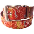 赤金襴 和柄 西陣織金襴 ベルト 可愛い一本　メンズ・レディース対応　