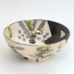 ご飯茶碗 草紋織部椿 玉山窯 おしゃ