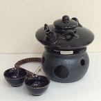 黒じょかセット 黒じょかとコンロとぐいのみのセット 焼酎じょか揃 箱入り  a3052-1