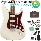 Squier by Fendersk тросик Classic Vibe '70s Stratocaster, Olympic White начинающий 14 позиций комплект Mini усилитель есть электрогитара Strato 
