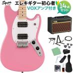 Squier by Fendersk тросик /skwaiaSONIC MUSTANG HH Flash Pink электрогитара начинающий 14 позиций комплект VOX усилитель имеется Mustang 