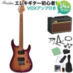 Bacchus バッカス IMP24 FMH-RSM/M N-MGT-B エレキギター 初心者14点セット〔VOXアンプ付き〕 ストラトタイプ