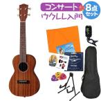 Hanalei ハナレイ HUK-100CII ウクレレ初心者セット スタンド付き入門8点セット コンサートウクレレ マホガニートップ単板ボディ