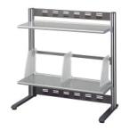 ●コクヨ デスクシェルフ＜ＲＥＳＰＡＣＥ−Ｆ＞　可動式仕切板３枚付き・棚２段　シルバー EAS-DSF6004NC ●お得な5パックセット