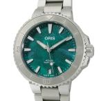 《清水屋》 オリス ORIS アクイス デイト 36.5ミリケース 01 773 7770 4137 グリーン 自動巻 箱・保証書付
