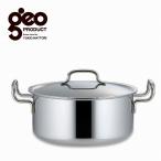 ジオ・プロダクト 両手鍋 25cm ７層構造 ステンレス アルミ 無水調理 予熱調理 ＩＨ対応 オーブン 服部幸應 日本製 geo 高品質 ミラー仕上