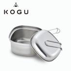 KOGU 四角い鍋 たためるハンドル 1.3L IH対応 ガス 直火 1人用 2人用 キャンプ用 アウトドア ラーメン鍋 インスタント麺 冷凍うどん 下村企販
