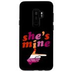 Galaxy S9+ She's Mine 矢 手指す右 マッチング レズビアン カップル スマホケース