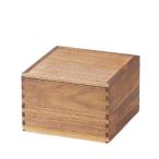 J-kitchens 御節重箱 日本製 木製 ウォールナット60二段重 内黒 （1組) 18.2cm 1人用