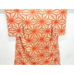 ys7650031; лен. лист узор длинное нижнее кимоно [ античный ][ надеты ]