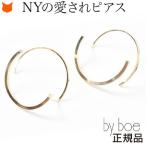 ゴールド ピアス サークル ミラー ワイヤー フープ byboe バイボー シンプル 華奢 14k gf ブランド プレゼント 母