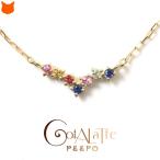 Yahoo! Yahoo!ショッピング(ヤフー ショッピング)V字 カラー サファイア ネックレス ゴールド 10K レディース シンプル 華奢 天然石 仕事 普段使い 9月 誕生石 プレゼント 母