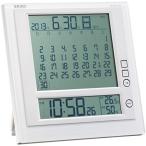セイコークロック 掛け時計 置時計 兼用 マンスリーカレンダー機能 六曜表示 デジタル 電波 目覚まし時計 SQ422W SEIKO (ホワイト)