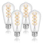 FLSNT エジソン電球 LED電球 E26口金 40W形相当 300lm 高演色Ra90 2700K電球色 シャンデリア電球 装飾電球 フィラ