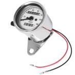 バイク スピードメーター 12V 140km/h バイク用 汎用 メーター バックライト オドメーター トリップメーター シルバー