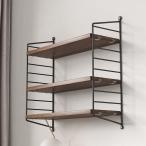 ウォールシェルフ 壁を傷つけない 高さ調節可能 3段式 幅60 木製 DIY ラック 取り付け簡単 賃貸 飾り棚 収納棚 穴あけ不要 石膏ボード