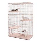PETEPELAぺテぺラ 猫 ケージ 大型 3段 広い 2段 多頭飼い キャットケージ 猫用エンクロージャ キャスター/ローラー 大きい/でかい