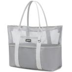 uishun ビーチバッグ プールバッグ 自立式×耐久性×軽量型従来品より30%高密度メッシュバッグ 大容量 温泉 大人 beach bag ジ