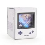 ショッピングゲーム機 デッキケース トレカケース 推し窓 100枚収納 ゲーム機型 二重 三重スリーブ対応 縦入れ 仕切り2つ付き 革 可愛い 白